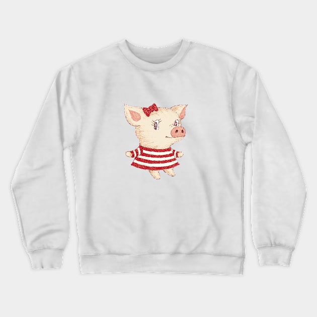 Cute Pig girl Crewneck Sweatshirt by sanogawa